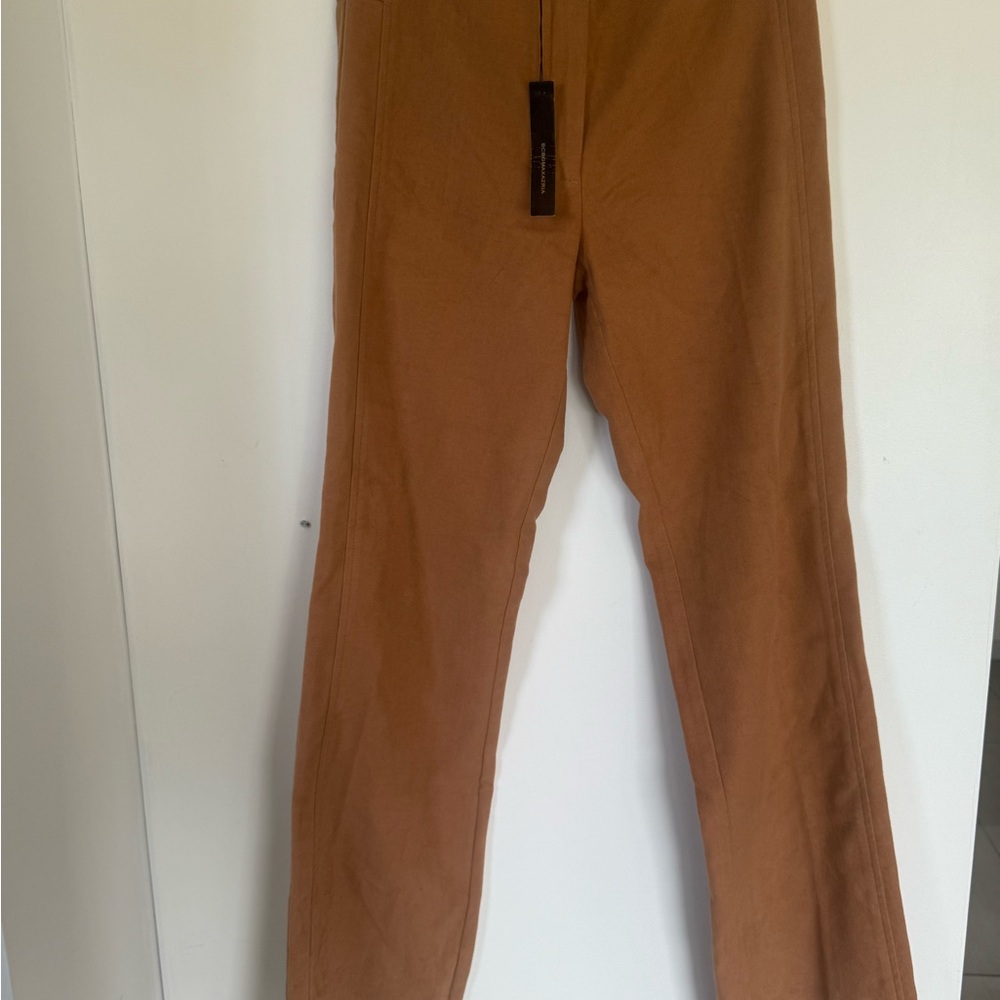 BCBGMaxAzria Women's Brown Suede Dress Pant
